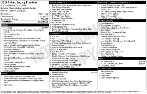 2021 Subaru Legacy Premium