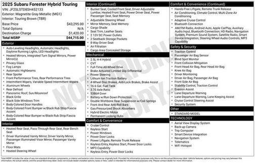 2025 Subaru Forester Hybrid Touring