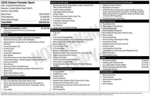 2025 Subaru Forester Sport