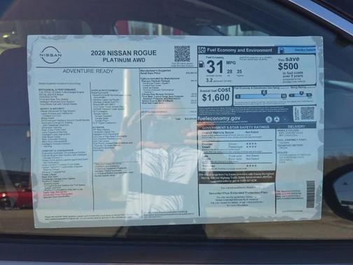 Gun Metallic 2026 Nissan Rogue Platinum