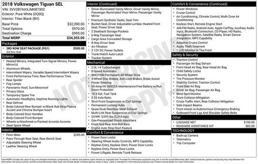 2018 Volkswagen Tiguan 2.0T SEL
