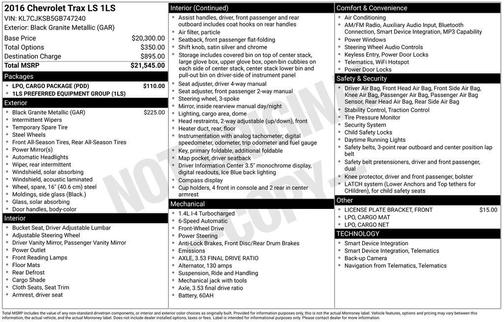 2016 Chevrolet Trax LS