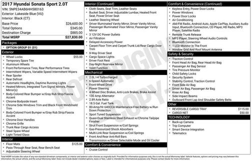 2017 Hyundai SONATA Sport 2.0T