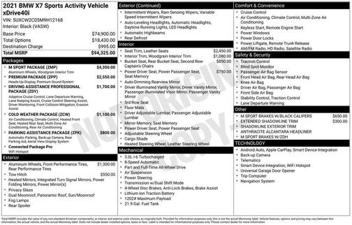 2021 BMW X7 xDrive40i