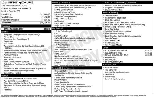 2021 INFINITI QX50 LUXE