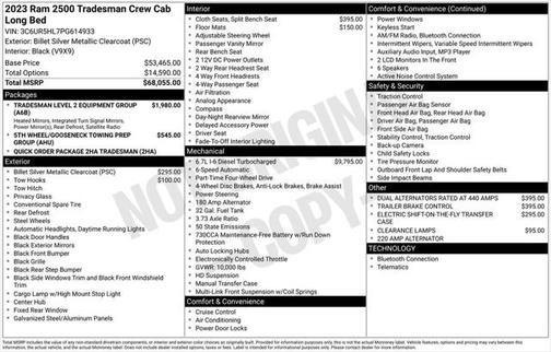 2023 RAM 2500 Tradesman Crew Cab 4x4 8' Box