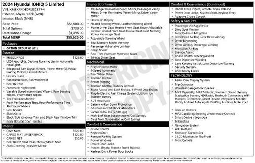 Black 2024 Hyundai IONIQ 5 LIMITED