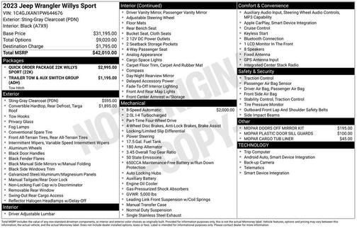 2023 Jeep Wrangler Sport S