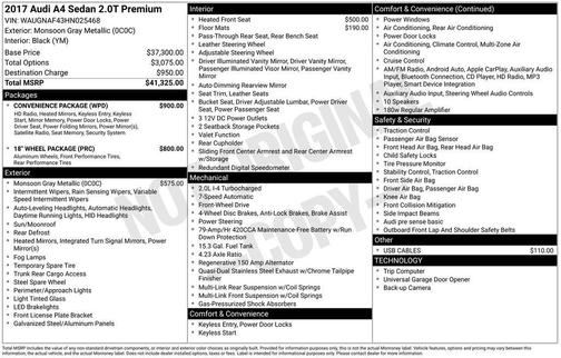 2017 Audi A4 2.0T Premium