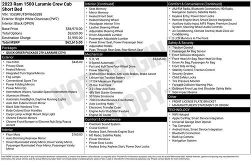 Bright White Clearcoat 2023 RAM 1500 Laramie