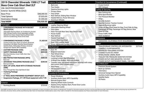 2019 Chevrolet Silverado 1500 LT Trail Boss