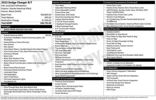 Granite Pearlcoat 2023 Dodge Charger R/T