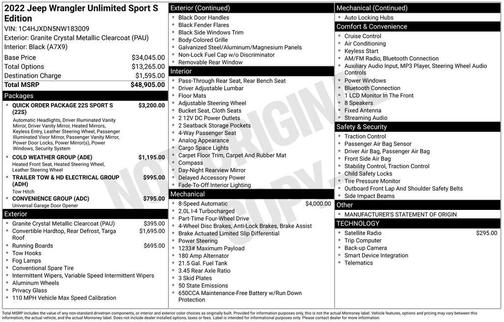 2022 Jeep Wrangler Unlimited Sport