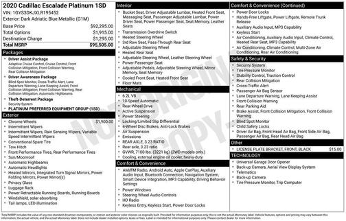 2020 Cadillac Escalade Platinum