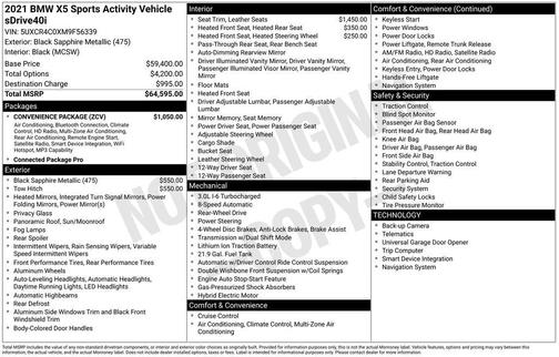 2021 BMW X5 sDrive40i