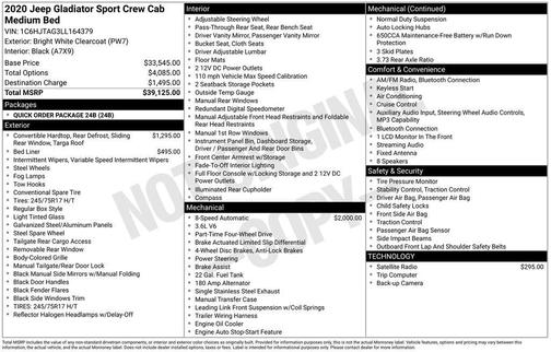 2020 Jeep Gladiator Sport