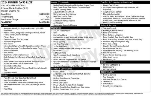 2024 INFINITI QX50 LUXE