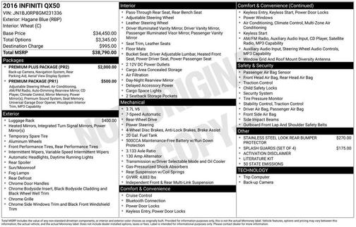 2016 INFINITI QX50 Base