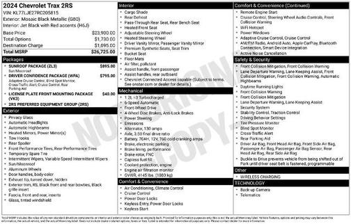 Mosaic Black Metallic 2024 Chevrolet Trax 2RS
