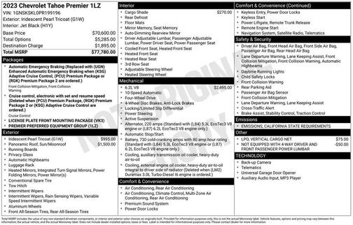 2023 Chevrolet Tahoe Premier