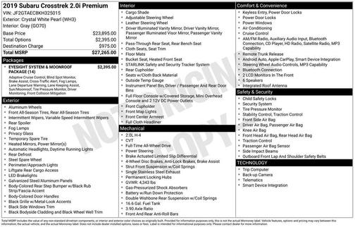 2019 Subaru Crosstrek 2.0i Premium