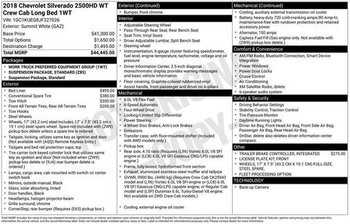 2018 Chevrolet Silverado 2500 WT