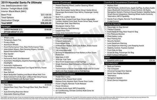 2019 Hyundai SANTA FE Ultimate 2.0T