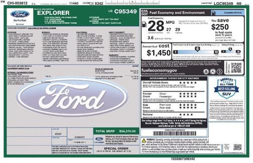 STAR WHITE MET TRI-COAT 2020 Ford Explorer LIMITED