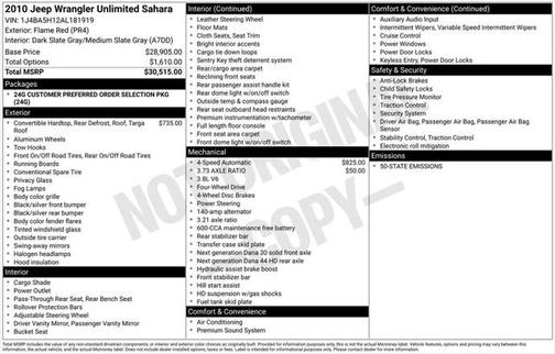 2010 Jeep Wrangler Unlimited Sahara