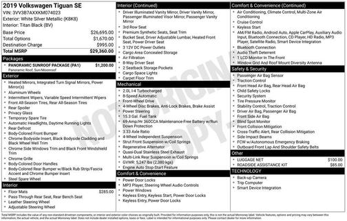 2019 Volkswagen Tiguan 2.0T SE