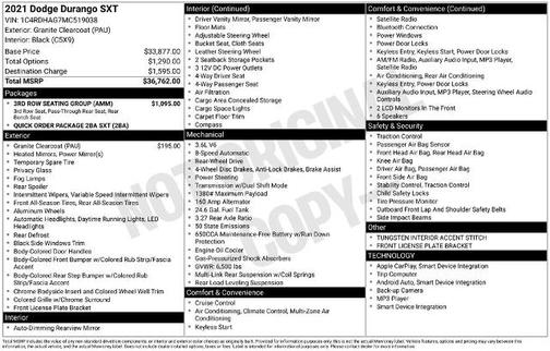 Granite Clearcoat Metallic 2021 Dodge Durango SXT
