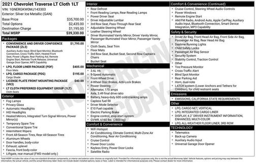 2021 Chevrolet Traverse LT Cloth