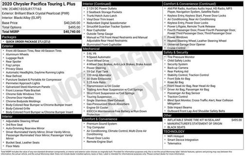 2020 Chrysler Pacifica Touring-L Plus