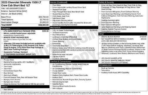 Summit White 2023 Chevrolet Silverado 1500 LT