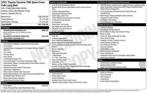 2021 Toyota Tacoma TRD SPORT