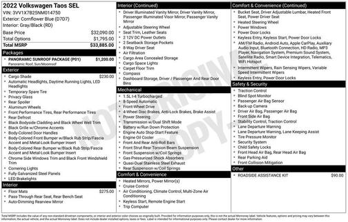 2022 Volkswagen Taos 1.5T SEL