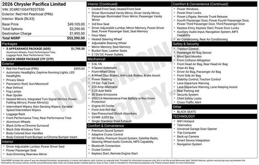 2026 Chrysler Pacifica Limited