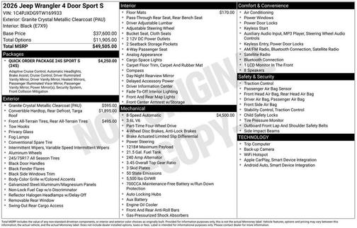 2026 Jeep Wrangler Sport