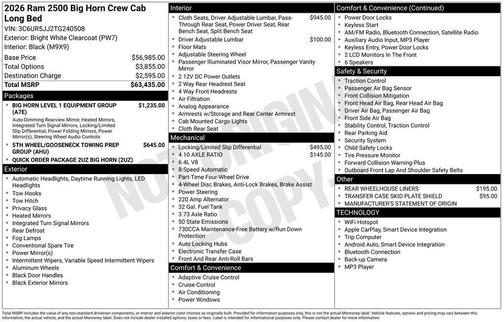 2026 RAM 2500 Big Horn