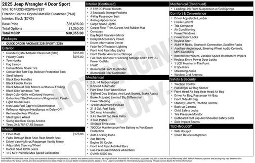 2025 Jeep Wrangler Sport