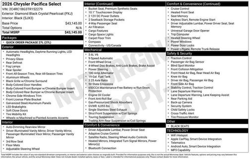 2026 Chrysler Pacifica Select