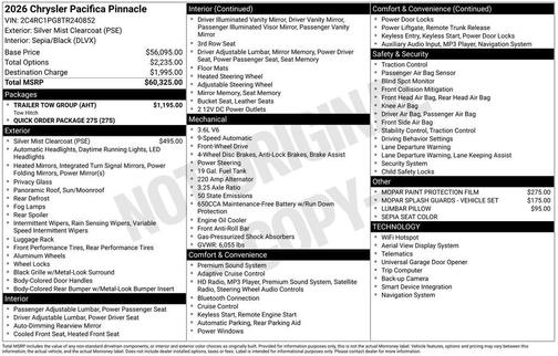 2026 Chrysler Pacifica Pinnacle