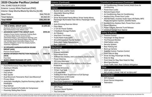 2020 Chrysler Pacifica Limited