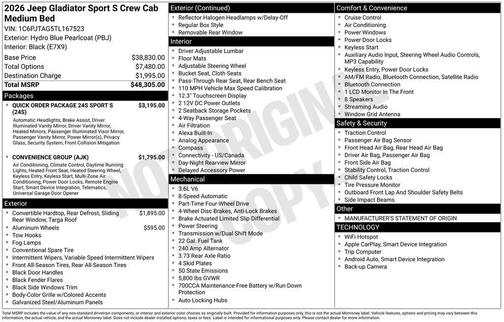 2026 Jeep Gladiator Sport