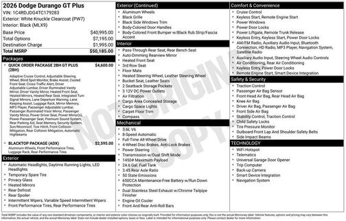 2026 Dodge Durango GT