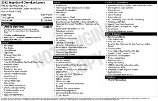 2012 Jeep Grand Cherokee Laredo