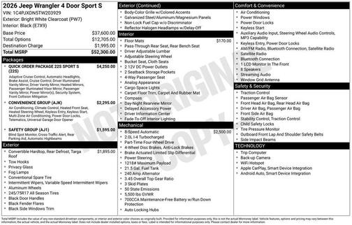 2026 Jeep Wrangler Sport