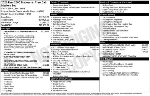 2026 RAM 2500 Tradesman