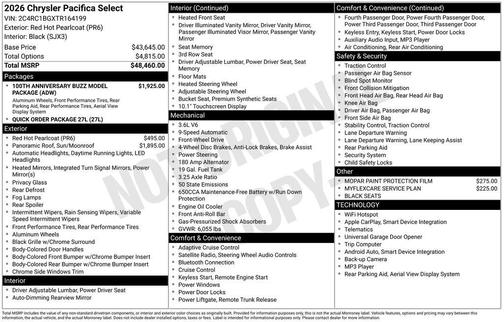 2026 Chrysler Pacifica Select