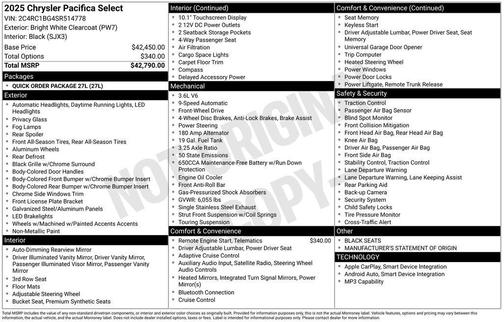2025 Chrysler Pacifica Select